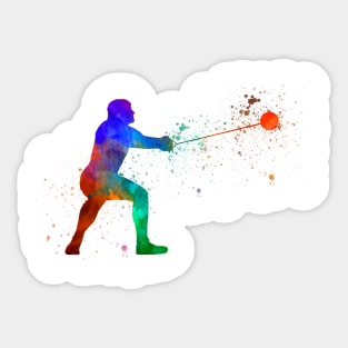 Hammer throw in watercolor Sticker